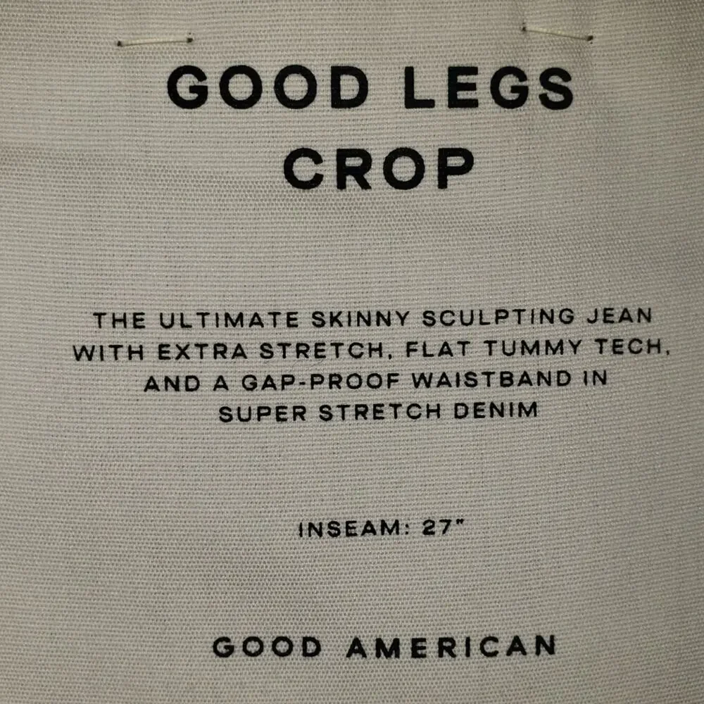 NWT!  Good American Good Legs Crop High Waist ripped busted Sz 24W - Picture 9 of 11